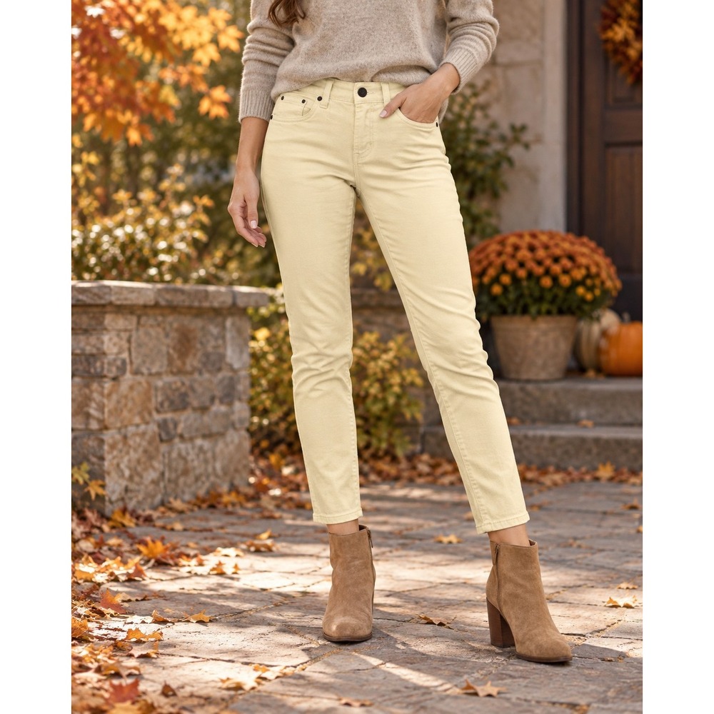 J.Crew Toothpick Ankle Jeans Women's 27 Ivory Cream Skinny Stretch Denim.
